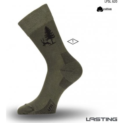 Bavlněné ponožky LASTING Lfsl zelené