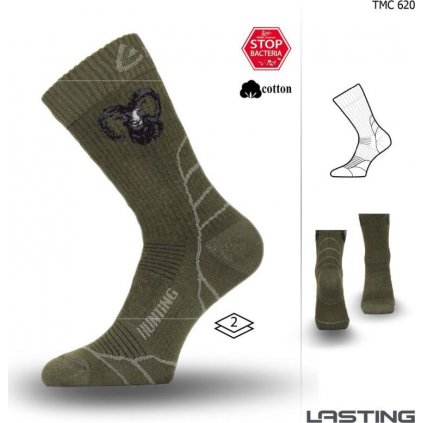 Funkční ponožky LASTING Tcm zelené