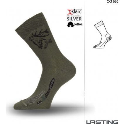 Funkční ponožky LASTING Cxj zelené