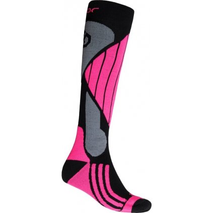 Lyžařské merino ponožky SENSOR Snow Pro Merino černá/šedá/růžová