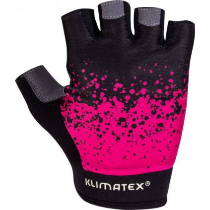 Cyklistické rukavice KLIMATEX Mae černá/růžová