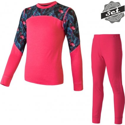 Dětský funkční set SENSOR Merino impress set růžová/floral