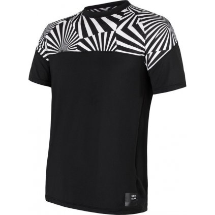 Pánské tričko SENSOR Coolmax impress černá/geometry