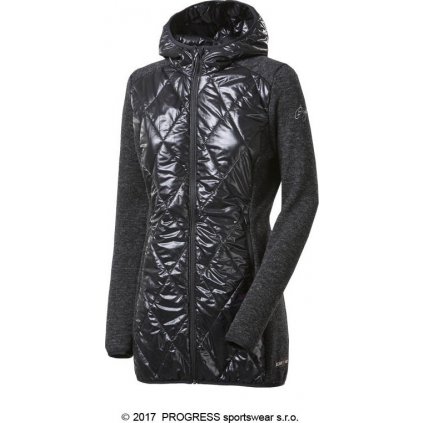 Dámský hybridní vlněný kabátek PROGRESS Silvretta Wool černý melír