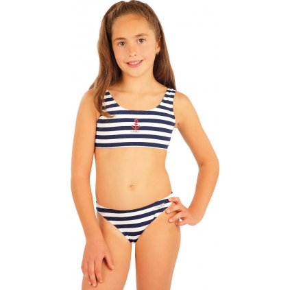 Dívčí plavky top LITEX bílé/modré
