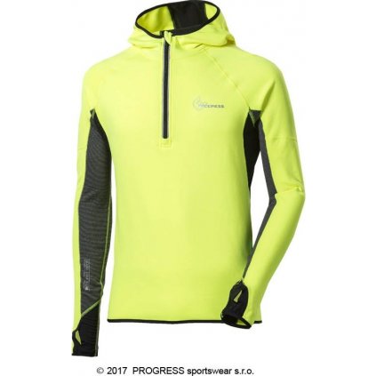Pánská běžecká mikina PROGRESS Victor Hi-Viz reflexní žlutá/černá