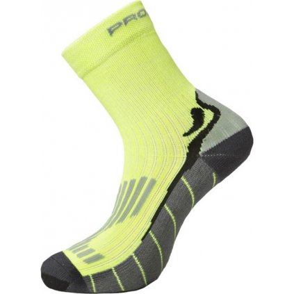 Vysoké běžecké ponožky PROGRESS Running High Sox reflexní žlutá/šedá