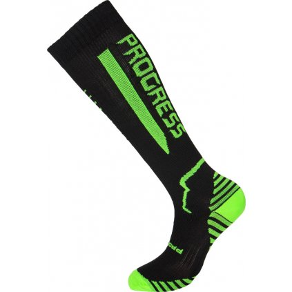 Kompresní podkolenky PROGRESS Compression Sox černá/neon zelená