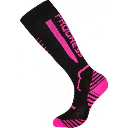 Kompresní podkolenky PROGRESS Compression Sox černá/neon růžová