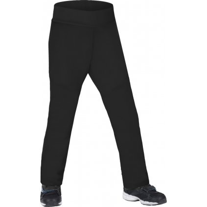 Dětské softshellové kalhoty s fleecem UNUO Sporty pružné, Černá