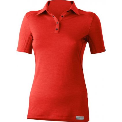 Dámská merino polo košile LASTING Alisa červená (Velikost S)
