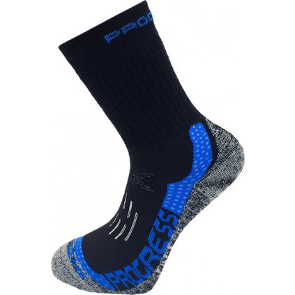 Zimní turistické merino ponožky PROGRESS X-Treme černá/modrá