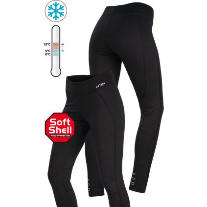 Dámské softshellové legíny LITEX černé (Barva černá, Velikost S)