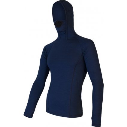 Pánské funkční tričko s kapucí SENSOR Merino df deep blue