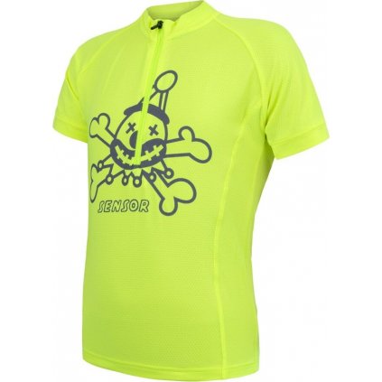 Dětský cyklistický dres SENSOR Coolmax Entry neon yellow/Clown