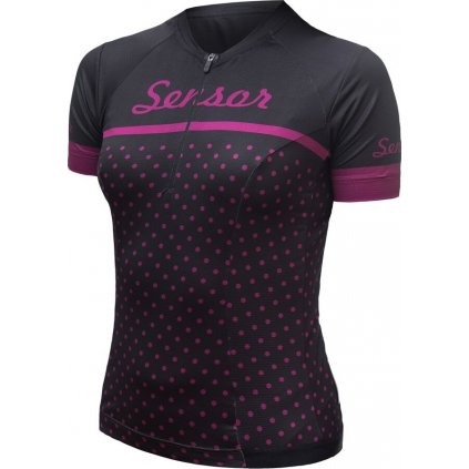 Dámský cyklistický dres SENSOR Cyklo Tour black dots