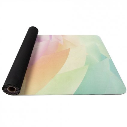 Yoga mat YATE přírodní guma, vzor P, 4 mm - duhová