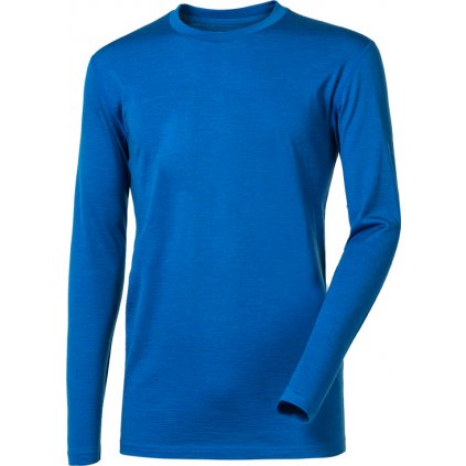 Pánské merino triko PROGRESS Original Ls modrý melír