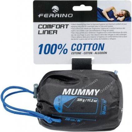 Vložka do spacího pytle FERRINO Comfort Liner Mummy modrá