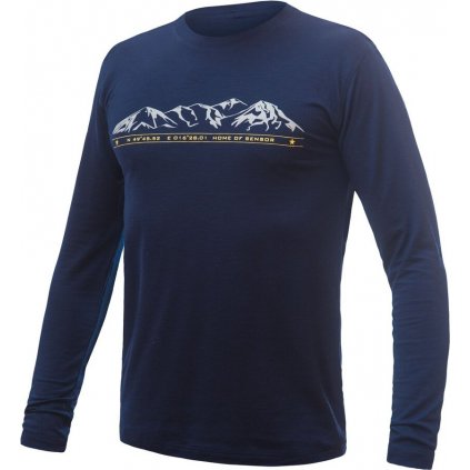 Pánské termo triko SENSOR Merino Active PT Mountains deep blue