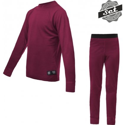 Juniorský termo set SENSOR Merino Active lilla