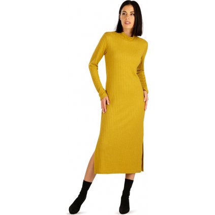 Dámské šaty LITEX s dlouhým rukávem žluté