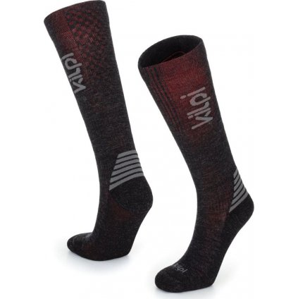 Lyžařské merino ponožky KILPI Perosa černé/červené