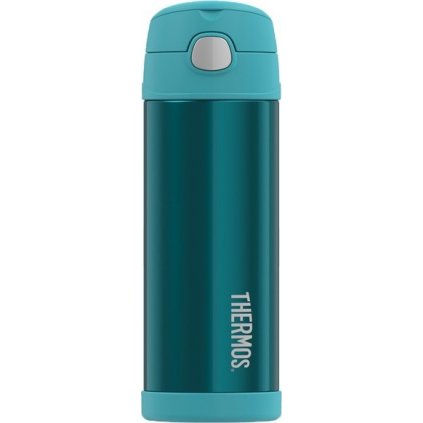 Dětská termoska s brčkem THERMOS FUNtainer- tyrkysová 470 ml