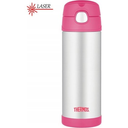 Dětská termoska THERMOS FUNtainers brčkem - růžová 470 ml