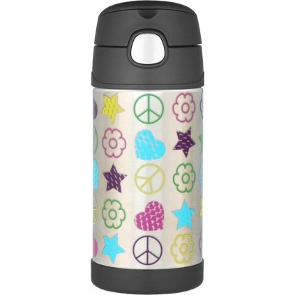 Dětská termoska THERMOS FUNtainer s brčkem - černá 355 ml