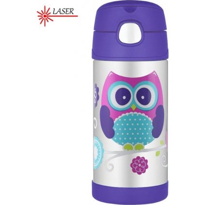Dětská termoska THERMOS FUNtainer s brčkem - sova 355 ml