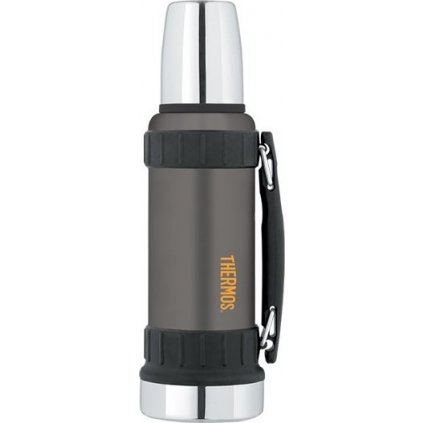 Odolná termoska na nápoje THERMOS Work s madlem - černá 1200 ml