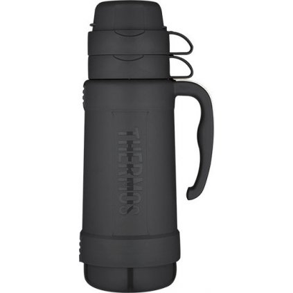 Skleněná termoska THERMOS Traditional se dvěma šálky - černá 1800 ml