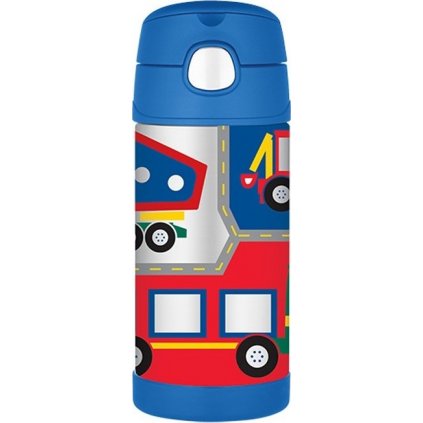 Dětská termoska THERMOS FUNtainer s brčkem - stavební stroje 355 ml
