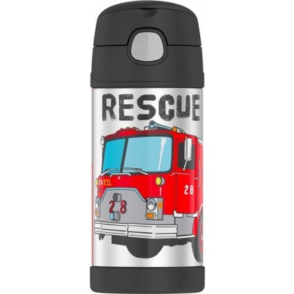 Dětská termoska THERMOS FUNtainer s brčkem - hasiči 355 ml