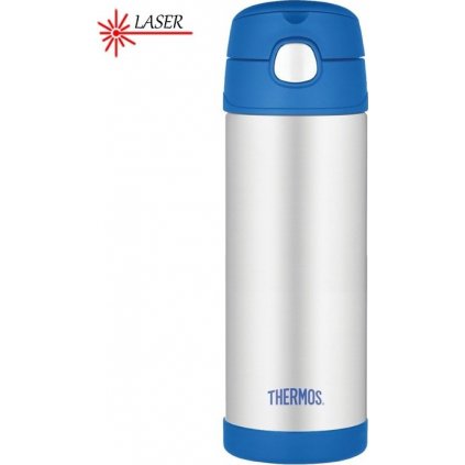 Dětská termoska THERMOS FUNtainer s brčkem - modrá 470 ml