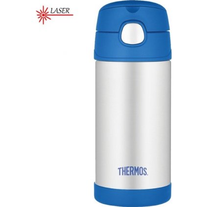 Dětská termoska THERMOS FUNtainer s brčkem - modrá 355 ml
