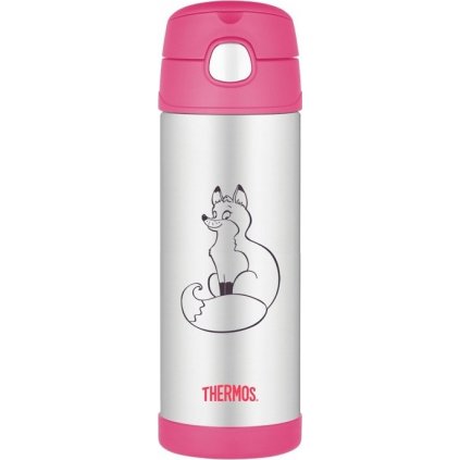 Dětská termoska THERMOS FUNtainer s brčkem - liška 470 ml