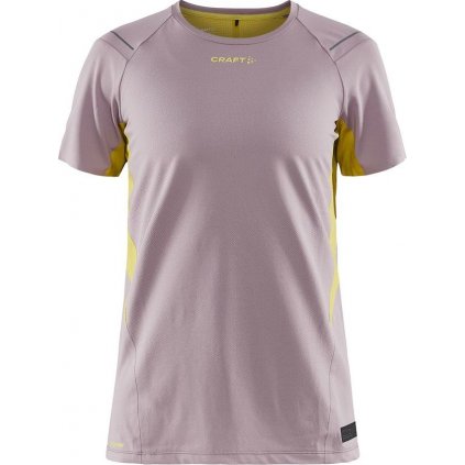Dámské běžecké triko CRAFT Pro Hypervent Ss fialová se žlutou