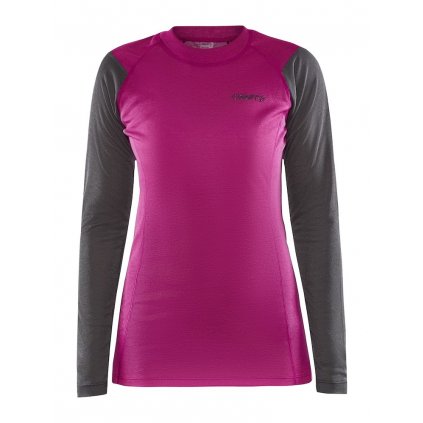 Dámské termo triko CRAFT Core Warm Baselayer Ls růžová