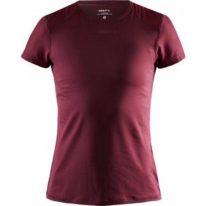 Dámské funkční triko CRAFT Adv Essence Slim Ss červená (Velikost XS)