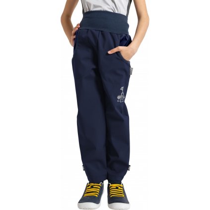 Dětské softshellové kalhoty UNUO Basic s fleecem modré