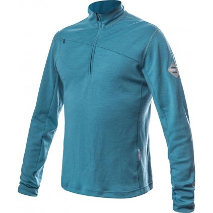 Pánská merino mikina SENSOR Merino Upper mint blue (Velikost XL, Barva modrá)
