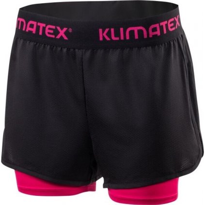 Dámské šortky 2v1 KLIMATEX Ziza černé/růžové