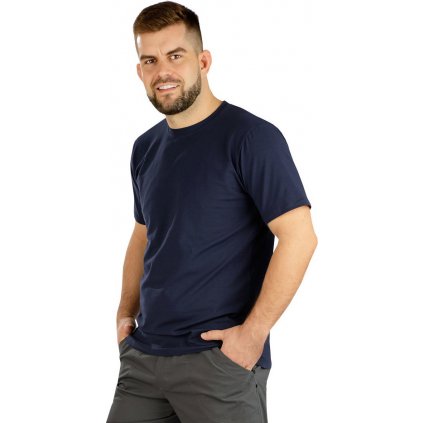 Pánské bavlněné tričko LITEX s krátkým rukávem modré