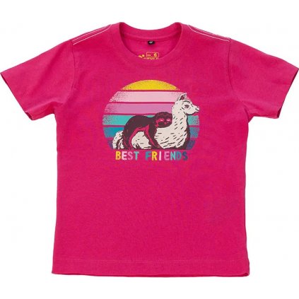 Dětské bavlněné tričko O'STYLE Lama růžové