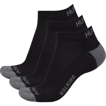 Unisex bambusové ponožky HUSKY Walking 3 páry černé