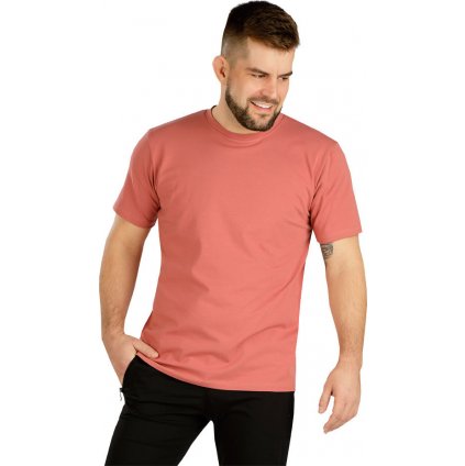 Pánské bavlněné triko LITEX s krátkým rukávem růžové