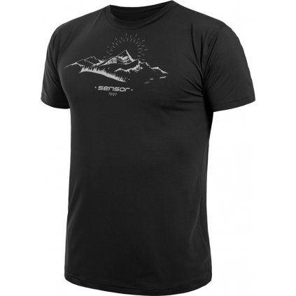 Pánské funkční tričko SENSOR Coolmax Tech Mountains černé