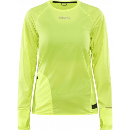 Dámské ultralehké běžecké triko CRAFT Pro Hypervent Ls Wind Top žluté